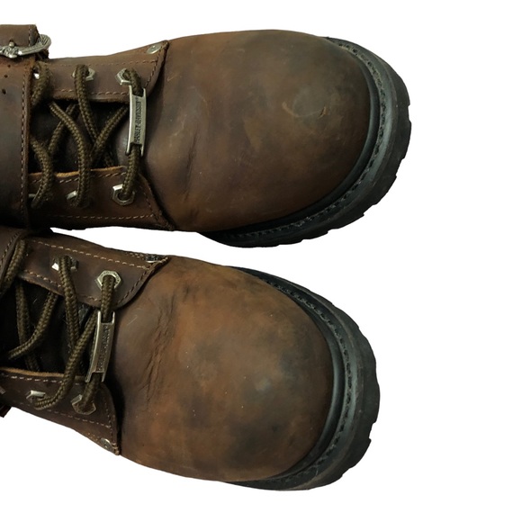 Harley Davidson Boots Brown Size 9.5 Lace Up Leather Motorcycle 91004 Combat - Picture 10 of 14